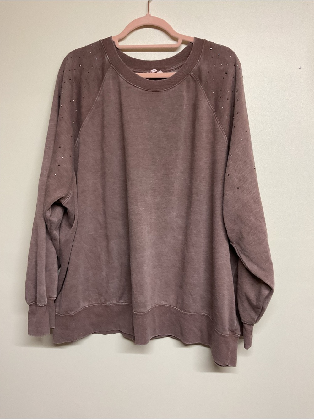 Maurices Dusty Mauve Stud-Accent Crewneck Sweatshirt